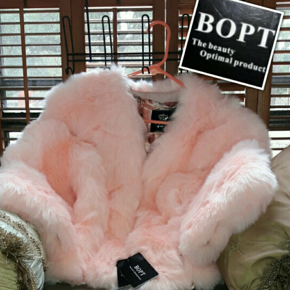 BOPT Adorible Pink SUPER Furry Jacket Silky lined